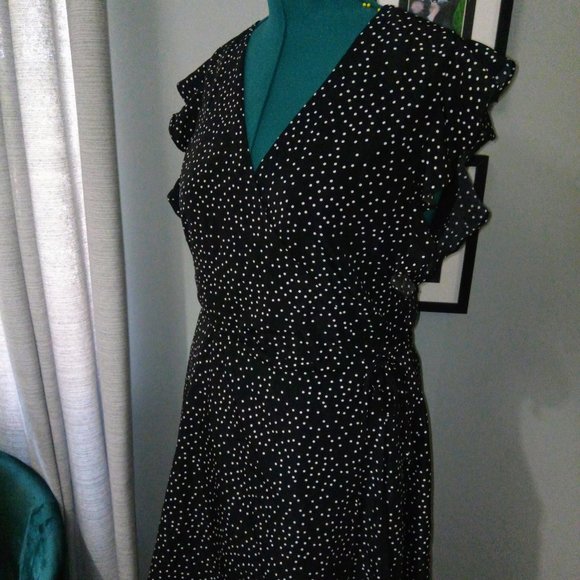 Urban Outfitters Josey Polka Dot Mini Wrap Dress Sz XL - Picture 13 of 16